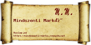 Mindszenti Markó névjegykártya